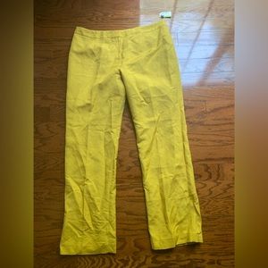 Kasper Kate Classic Fit Women’s Mustard Linen Pant Size 14 NWT